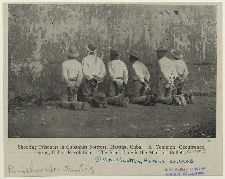 Shooting prisoners in Cubannas Fortress, Havana, Cuba